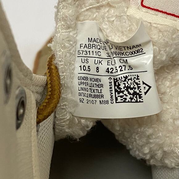 Converse Run Star Hike Hi Nomad Khaki Wheat Sherpa Leather Sneakers Size 10.5 - Picture 12 of 12